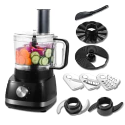 800W Powerful Food Processor Chopper 2L | 3-Speed + Pulse Function | Multi-Chopper & Dough Kneader Compact Black Kitchen Machine