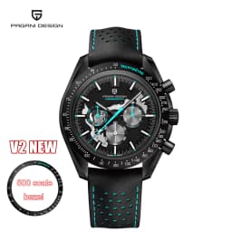 2026 New PAGANI DESIGN V2 Moon Men's Watches Top Luxury Quartz Chronograph Watch Men AR Sapphire Waterproof Leather Sports Clock