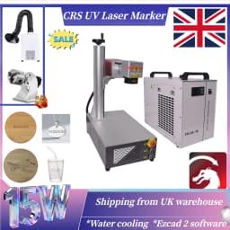 [UK stock] CRS 15W Portable High Precision UV Laser Marking Machine &Water Chiller Engraving Machine for PVC Wood Metal 4000mm/s