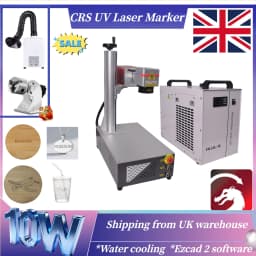 [UK stock] CRS 15W Portable High Precision UV Laser Marking Machine &Water Chiller Engraving Machine for PVC Wood Metal 4000mm/s