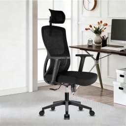 Durrafy Ergonomic Office Chair with Adjustable Headrest, Lumbar Support, Mesh Backrest, Computer Desk Chair for Home/Office