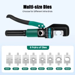 8 Pairs Dies Hydraulic Crimping Plier 4-70mm² Hand Fit Portable Hydraulic Crimper Crimper or Aluminum Pipes, Plastic Tubes