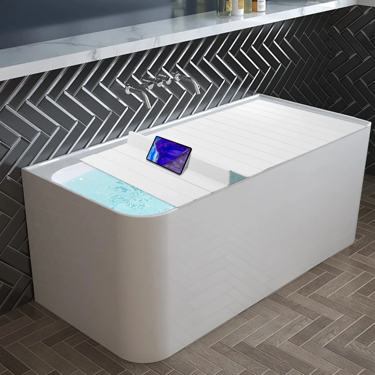 Bathtub Cover Foldable Bathtub Board Waterproof Dustproof Bathtub Tray Insulation PVC Bathtubs 70 X170/75 X170