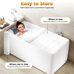 Bathtub Cover Foldable Bathtub Board Waterproof Dustproof Bathtub Tray Insulation PVC Bathtubs 70 X170/75 X170