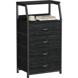 Chest of drawers with 4 drawers, nightstand, side table, nightstand with 2-tier shelf and fabric chest, storage cabinet