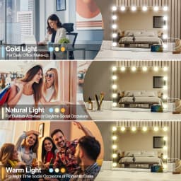 LED Light Hollywood Makeup Mirror Vanity Light Mirror & 14 Dimmable Light Bulbs+USB Large Makeup Mirror With Led Light