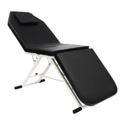 White/Black Three-fold Beauty Bed, Foldable Professional Massage Bed Rectangular, for Professional Massage Therapists, Masseurs