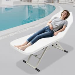 White/Black Three-fold Beauty Bed, Foldable Professional Massage Bed Rectangular, for Professional Massage Therapists, Masseurs