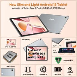 XGODY P60 Case Android 15 Tablet 10.1" IPS Screen 24GB (8GB+16GB expandable) RAM 256GB ROM T606 8-Core 8000mAh With KeyboardCase