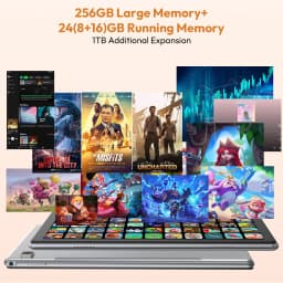XGODY P60 Case Android 15 Tablet 10.1" IPS Screen 24GB (8GB+16GB expandable) RAM 256GB ROM T606 8-Core 8000mAh With KeyboardCase
