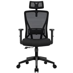 Durrafy Office Chair Adjustable Armrest Headrest Lumbar Support 130° Tilt High Back Mesh Desk Chair for Home Office 150kg Black