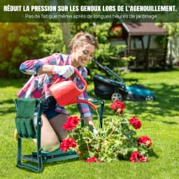 Garden Kneeler and Seat 2-in-1, Heavy Duty Foldable Stool with EVA Foam & Tool Bag, Adjustable Gardening Kneeler Pad for Elderly, Plant