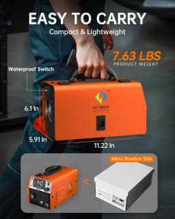 HITBOX HBM200 Large Display 3in1 MMA/Flux MIG/Lift TIG Premiun Spool MIG Semi-automatic Welding Machine Gasless IGBT Inverter