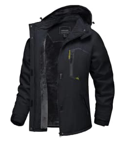 2025 Women's Waterproof Windbreaker Ski Jacket Fleece Lining Warm Winter Snow Coat Multiple pockets Hooded Hiking Outdoor