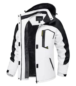 2025 Women's Waterproof Windbreaker Ski Jacket Fleece Lining Warm Winter Snow Coat Multiple pockets Hooded Hiking Outdoor