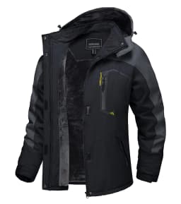 2025 Women's Waterproof Windbreaker Ski Jacket Fleece Lining Warm Winter Snow Coat Multiple pockets Hooded Hiking Outdoor