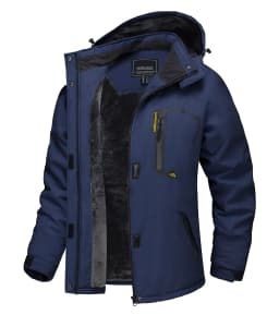 2025 Women's Waterproof Windbreaker Ski Jacket Fleece Lining Warm Winter Snow Coat Multiple pockets Hooded Hiking Outdoor