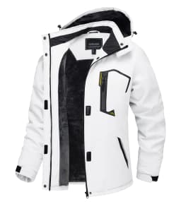 2025 Women's Waterproof Windbreaker Ski Jacket Fleece Lining Warm Winter Snow Coat Multiple pockets Hooded Hiking Outdoor