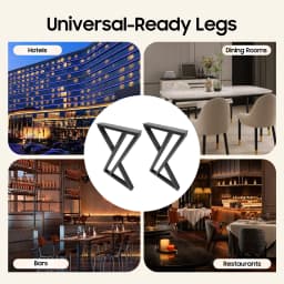 Set of 2 X-Shape Industrial Black Metal Table Legs, Black Metal Furniture Legs for Dining Desk DIY, Easy Installation