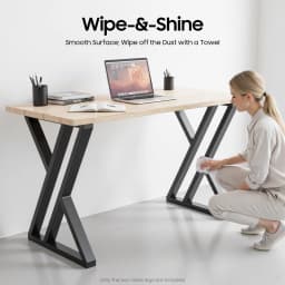 Set of 2 X-Shape Industrial Black Metal Table Legs, Black Metal Furniture Legs for Dining Desk DIY, Easy Installation
