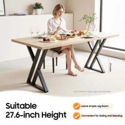 Set of 2 X-Shape Industrial Black Metal Table Legs, Black Metal Furniture Legs for Dining Desk DIY, Easy Installation