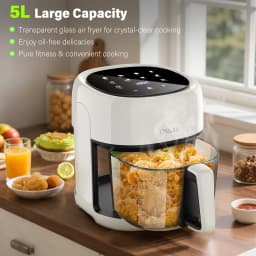 5L AIR FRYER LARGE TRANSPARENT MULTIFUNCTION DIGITAL OVEN COOKER 1800W OIL FREE