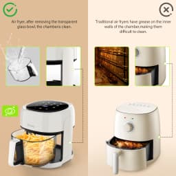 5L AIR FRYER LARGE TRANSPARENT MULTIFUNCTION DIGITAL OVEN COOKER 1800W OIL FREE