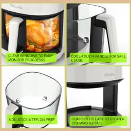 5L AIR FRYER LARGE TRANSPARENT MULTIFUNCTION DIGITAL OVEN COOKER 1800W OIL FREE