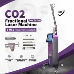 80W Fractional CO2 Laser Machine 10600nm Professional CO2 Laser Beauty Machine for Scar Removal Skin Tightening Acne Treatment