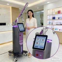 80W Fractional CO2 Laser Machine 10600nm Professional CO2 Laser Beauty Machine for Scar Removal Skin Tightening Acne Treatment