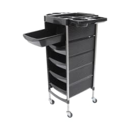 6-Layer Salon Trolley with 5 Pull-Out Trays 360° Swivel Wheels and Stainless Steel Frame for Hairdressing Tools Storage