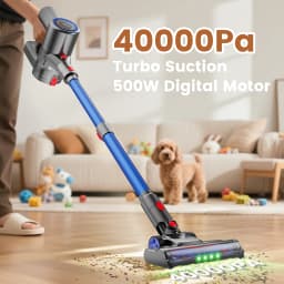 Verslife Z8 Cordless Stick Vacuum Cleaner, 40Kpa/45Min/500W/6-in-1, Green LED, 6-Stage Filtration/LED, for Pet Hair, Hard Floors