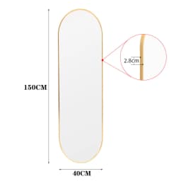 Voltsify Modern Oval Metal Full Length Wall Mirror for Living Room ,40cm W x 150cm H