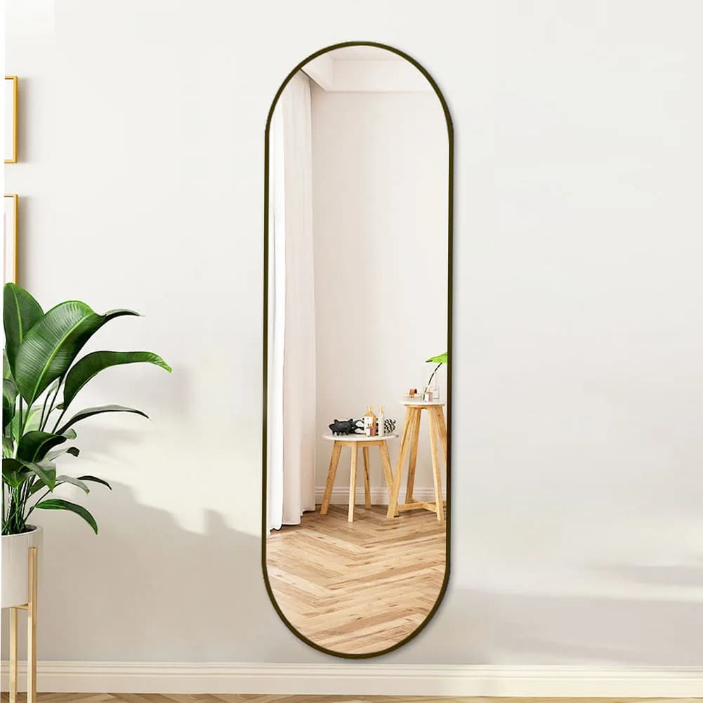 Voltsify Modern Oval Metal Full Length Wall Mirror for Living Room ,40cm W x 150cm H