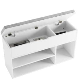 Shoe Storage Bench with Cushion, Entryway Bench with Padded Seat & Flip-Top Storage, 100cm Shoe Rack Organizer for Hallway