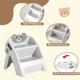 Step Stool for Toddlers, for Bathroom Sinks and Potty Training Durable, slip-resistant, anti-collapse A-frame design Assembles