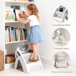 Step Stool for Toddlers, for Bathroom Sinks and Potty Training Durable, slip-resistant, anti-collapse A-frame design Assembles