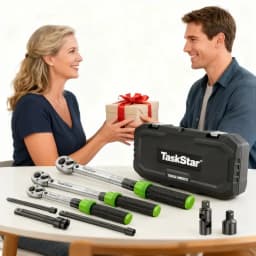 TaskStar Torque Wrench Set 8pcs Heavy-Duty Full Professional Novelty Socket Sets 3% Accuracy 10-227Nm for Car Motorcycle Bike