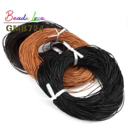 1/1.5/2/2.5/3mm 5M Real Genuine Leather Cord Round Rope String For Handmade DIY Bracelet Necklace Jewelry Making Craft Accessory