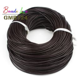 1/1.5/2/2.5/3mm 5M Real Genuine Leather Cord Round Rope String For Handmade DIY Bracelet Necklace Jewelry Making Craft Accessory