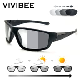 VIVIBEE Men Photochromic Sunglasses Black Sports Goggles Women Color Changing Polarized Driving 2026 Discoloration Sun Glasses