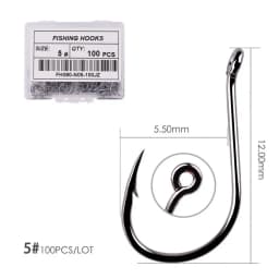 100pcs / 40pcs / Box High Carbon Fishing Hook 2#-22# ISEAMA With Eye Carp Catfish Fish Anzol Offset Japan Tackle Fishing Hooks