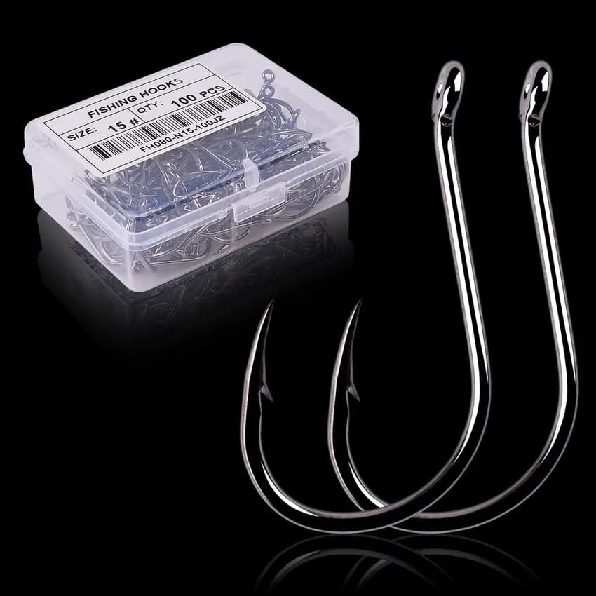 100pcs / 40pcs / Box High Carbon Fishing Hook 2#-22# ISEAMA With Eye Carp Catfish Fish Anzol Offset Japan Tackle Fishing Hooks
