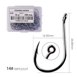 100pcs / 40pcs / Box High Carbon Fishing Hook 2#-22# ISEAMA With Eye Carp Catfish Fish Anzol Offset Japan Tackle Fishing Hooks