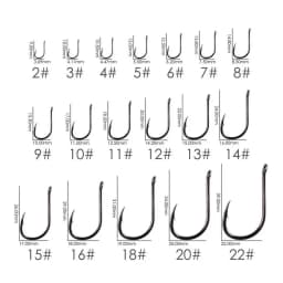 100pcs / 40pcs / Box High Carbon Fishing Hook 2#-22# ISEAMA With Eye Carp Catfish Fish Anzol Offset Japan Tackle Fishing Hooks