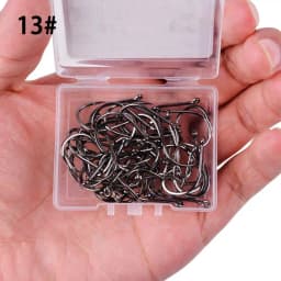 100pcs / 40pcs / Box High Carbon Fishing Hook 2#-22# ISEAMA With Eye Carp Catfish Fish Anzol Offset Japan Tackle Fishing Hooks