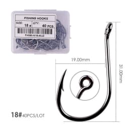 100pcs / 40pcs / Box High Carbon Fishing Hook 2#-22# ISEAMA With Eye Carp Catfish Fish Anzol Offset Japan Tackle Fishing Hooks