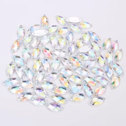 TPSMOC 3 Sizes Horse Eye Acrylic Sew On Rhinestones Flatback Colorful Sewing Rhinestones Loose Stones For Women Dress