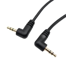 1pc Gold 3.5mm 1/8" Male Right Angle To 3.5mm 3 Pole Male Right Stereo AUX Audio Cable Cord 10cm / 15cm