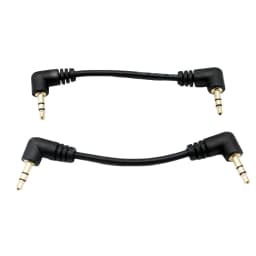 1pc Gold 3.5mm 1/8" Male Right Angle To 3.5mm 3 Pole Male Right Stereo AUX Audio Cable Cord 10cm / 15cm